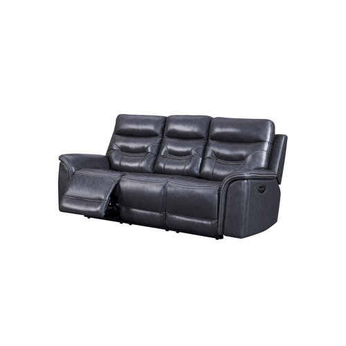 Leather Lusso 89.8'' Leather Reclining Sofa Wayfair